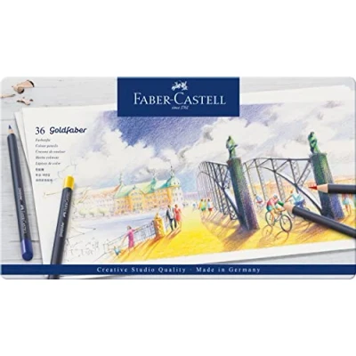 Abbildung von FABER CASTELL 114736 Farbstifte mit permanenter Ölkreidemine Goldfaber, 36er Set