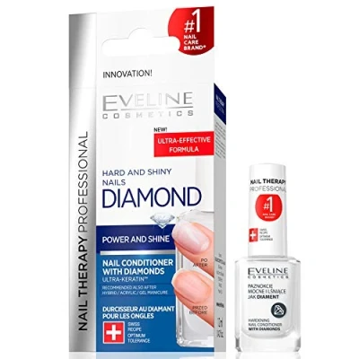 Abbildung von Eveline Cosmetics Professionelle DIAMANT Nagelhärter Conditioner mit Diamanten, Nagelpflege Pflegend, und Behandlung, Fingernägel Stärken, Titanformel, 12 ml