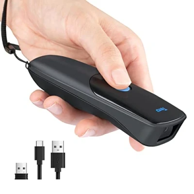 Abbildung von Tera Pro Series 2D QR 3 in 1 Portable Mini Barcode Scanner Bluetooth &amp; USB Cable 2.4G Wireless with Time Prefix/Suffix, 1200 mAh Better Efficiency, Model 1300 Blue