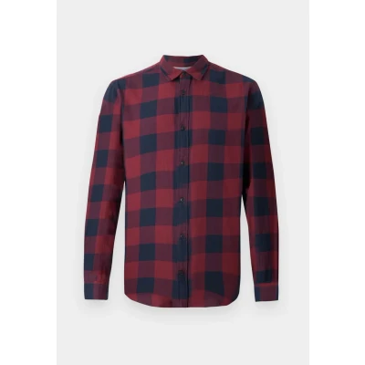 Abbildung von JACK&amp;JONES Hemd Slim Fit Business Shirt Weiches Langarm Twill Oberteil aus Baumwolle JJEGINGHAM