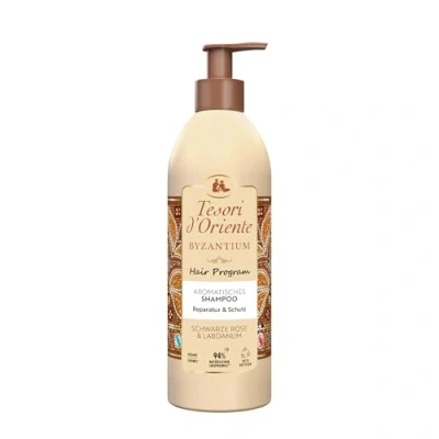 Abbildung von Tesori d&#039;Oriente Hair Program Shampoo &#039;Byzantium&#039;, 250 ml, aromatisches Haarshampoo mit schwarzer Rose und Labdanum, Reparatur &amp; Schutz für strapaziertes Haar, Wellness Ritual Körper Sinne
