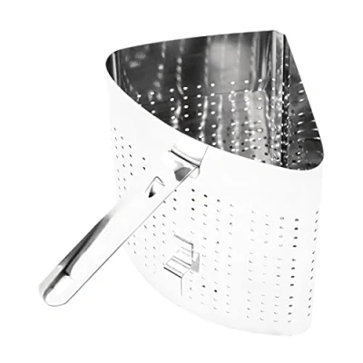 Abbildung von Vogue Edelstahl Pasta Kochkorb, Silber, Größe: 233(H)x210(B)x325(T)mm zum Aufnehmen, Kochen und Abtropfen von Nudeln oder Blanchieren Gemüse, für gewerbliche Restaurants private Küchen, DM058