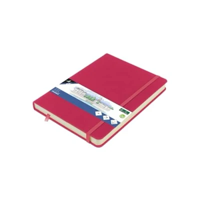 Abbildung von Skizzenbuch Kangaro A5 Ruby PU Hardcover 80 Blatt 140 Gramm cremefarbenes Papier mit Gummiband und Band