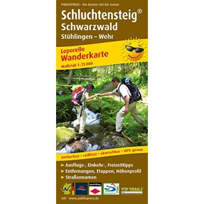 Abbildung von Schluchtensteig Schwarzwald, Stühlingen Wehr: Leporello Wanderkarte mit Ausflugszielen, Einkehr &amp; Freizeittipps, wetterfest, reissfest, abwischbar, ... 1:25000 (Leporello Wanderkarte: LEP WK)