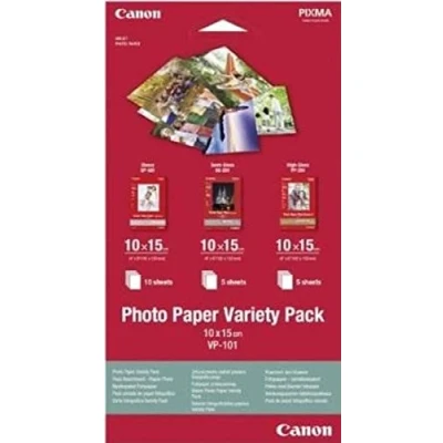 Abbildung von Canon Fotopapier VP 101 Musterpaket Postkarte 10x15cm, 20 Blatt für Tintenstrahldrucker