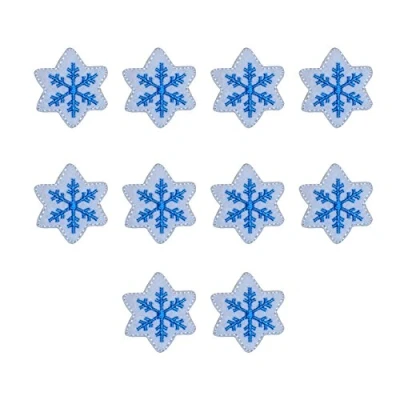 Abbildung von XUNHUI Flicken Blau Schnee Schneeflocke Patches für Kleidung Stickerei Applikation Eisen auf Patch 10 Stück