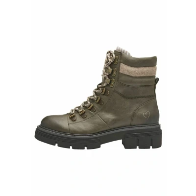 Abbildung von Marco Tozzi Plateaustiefelette, Damen, Größe: 39, Khaki comb Schuhe
