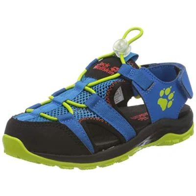Abbildung von Jack Wolfskin Outdoor Action Sandal K Trekking &amp; Wandersandalen, Blau (Blue/Lime 1176), 33 EU