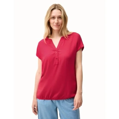 Abbildung von CECIL Damen B345818 Blusenshirt in Unifarbe, Glazed Apple Red, XL