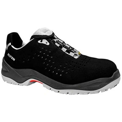 Abbildung von ELTEN Sicherheitsschuhe IMPULSE grey Low ESD S1, Herren, Textil, Kunststoffkappe (leichter als Stahlkappe), leicht, sportlich, Schwarz/Grau, Größe: 45