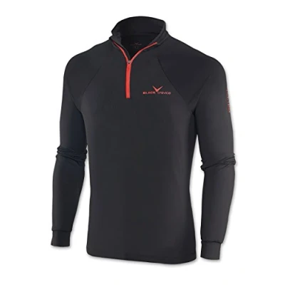 Abbildung von Black Crevice Herren Skirolli Zipper Shirt, schwarz/rot, XL