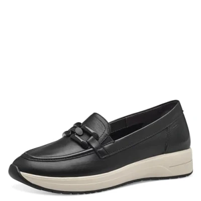 Abbildung von Tamaris COMFORT Damen Slipper aus Leder Bequem, Schwarz (Schwarz Nappa), 39 EU