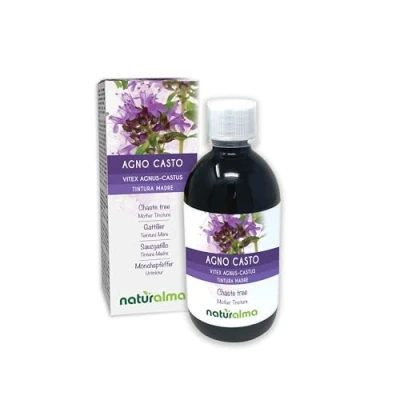 Abbildung von Mönchspfeffer (Vitex agnus castus) Früchte Alkoholfreier Urtinktur Naturalma Flüssig Extrakt Tropfen 500 ml Nahrungsergänzungsmittel Veganer