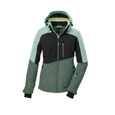 Abbildung von killtec Damen Skijacke/Funktionsjacke mit abzippbarer Kapuze, Schneefang und Unterarmventilation KSW 37 WMN SKI JCKT, hell stahlmint, 46, 41971 000