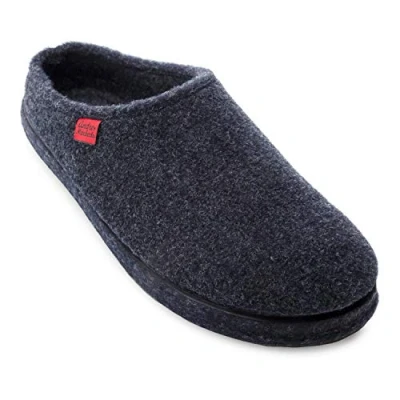 Abbildung von Andrés Machado Hausschuhe für Damen Winter Unisex Slipper drinnen und draußen AM001 Schlappen aus Filz mit Rutschfester Gummisohle Dunkelblau, EU 37