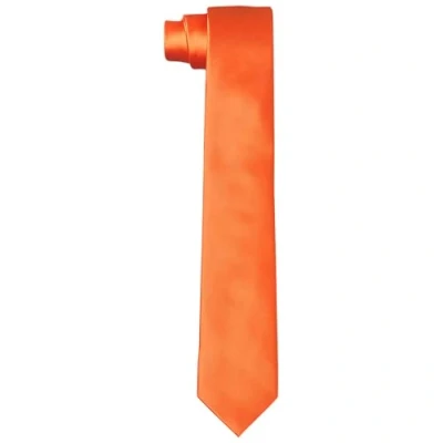 Abbildung von DonDon Krawatten für Herren handgefertigt Seiden Look 6 cm Krawatte Orange