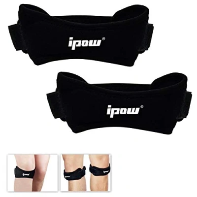 Abbildung von ipow Kniebandage, 2 Pack kompression Knieschoner Kniestütze Meniskus Patellasehnenbandage Kniegurt zum Arbeiten für Damen und Herren, Universal Laufen, Wandern, Joggen, Sport, Volleyball, Crossfit