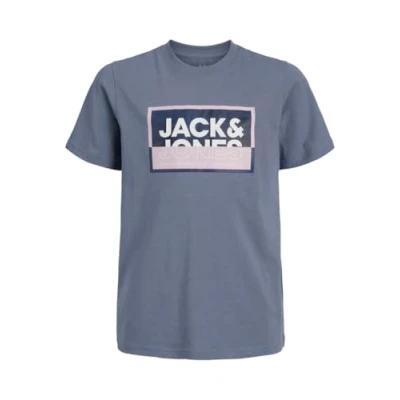 Abbildung von JACK&amp;JONES JUNIOR Jungen JCOLOGAN Sommer Print Tee Crew FST JNR T Shirt, Flint Stone, 164 cm
