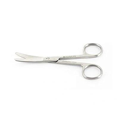 Abbildung von Gima Gebogene Chirurgische Schere, Stumpfe Ende, Länge 14.5 cm, aus Edelstahl