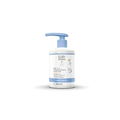 Abbildung von SIRIDERMA Baby und Kinderwaschlotion Haut &amp; Haar Basische Reinigung, Bei empfindlicher, trockener Kinderhaut (300ml) ohne Duftstoffe