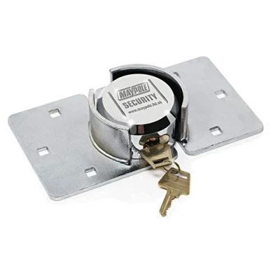 Abbildung von Maypole Robustes Sicherheitsschloss, geeignet für Vans, Schuppen und Garagen, rostbeständiges Chrom, 2 kg, Silber