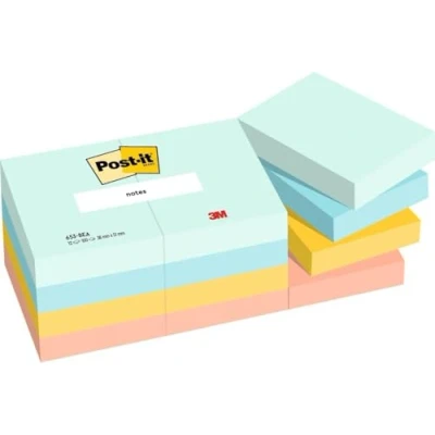 Abbildung von Post it Notes Beach Collection, Packung mit 12 Blöcken, 100 Blatt pro Block, 38 mm x 51 mm, Grün, Gelb, Orange Selbstklebende Notizzettel für Notizen, To Do Listen und Erinnerungen