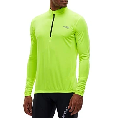 Abbildung von Herren Kurzarm/Langarm Radtrikot Fahrradtrikot Radshirt Fahrradshirts Fahrradbekleidung für Männer mit Elastische Atmungsaktive Schnell Trocknen Stoff (039 Green, XXL)