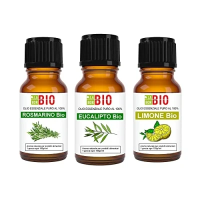Abbildung von RosmarinÖl EukalyptusÖl ZitronenÖl Bio Set Ätherisches Öl 100% Reines Aromatherapie Kosmetik Therapeutische Laborbio