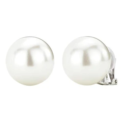 Abbildung von Traveller Ohrclip Damen große 20mm Perle platiniert 801120