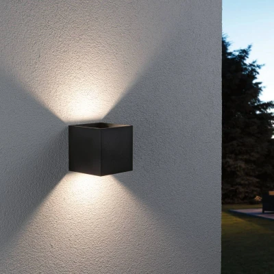 Abbildung von Paulmann 948.47 House LED Außenwandleuchte Cybo IP44 eckig 100x100mm RGBW 2x2,5W 2x150lm 230V Anthrazit Aluminium