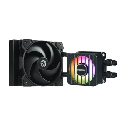 Abbildung von ENERMAX LIQMAXFLO SR 120mm CPU AIO Liquid Cooler (LGA 1700, 1200, AM5, AM4) Xtreme Dual Chamber PWM Pumpe ARGB VRM Wasserblocklüfter 300W+ TDP (1x 120 Silent Flow Fan); ELC LMF120 SF, schwarz