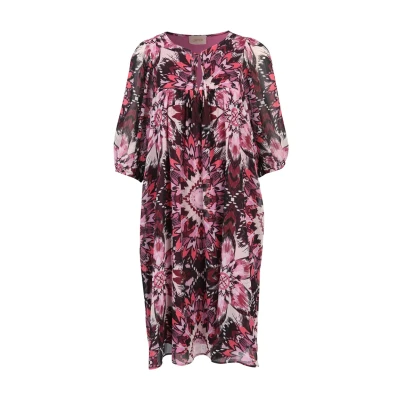 Abbildung von Cartoon Casualmit Print Freizeitkleid, Damen, Größe: 38, Lilac dark red