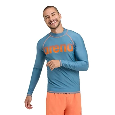 Abbildung von Arena Herren Men&#039;s Vest L/S Graphic Rash Guard Shirt, Stone Grey nespola, XL EU
