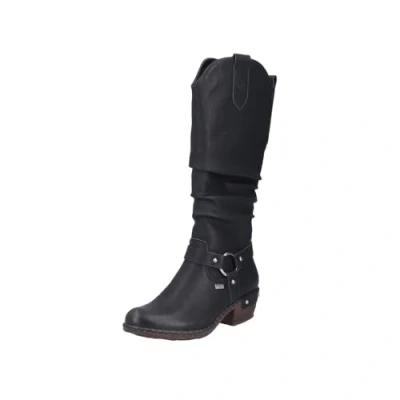 Abbildung von Rieker Damen 93670 Hochschaftstiefel, Schwarz, 39 EU