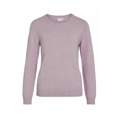 Abbildung von VILA Viril Oneck NOOS Strickpullover, Damen, Größe: XS, Winsome orchid