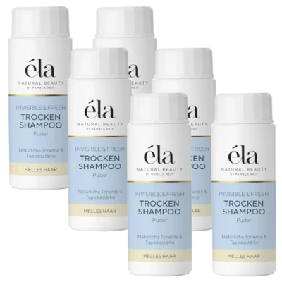 Abbildung von éla Natural Beauty Trockenshampoo Puder Helles Haar, 6er Pack (6 x 25 g)