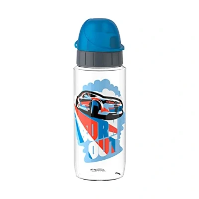 Abbildung von Emsa N30332 Kids Tritan Trinkflasche Fassungsvermögen: 0,5 Liter 100% sicher/praktisch/hygienisch/dicht/unbedenklich cleverer Trinkverschluss robust Design: Racer
