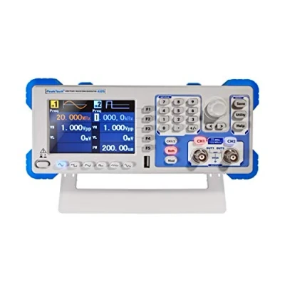 Abbildung von PeakTech 4125 1µHz 25MHz Arbitrary Waveform Generator, 2 Kanal Arbiträrgenerator, 200 MHz Frequenzzähler, Arbiträrer Funktionsgenerator, AM, FM, PM, FSK, 3,9&quot; TFT Farbdisplay, Sweep/Burstfunktion