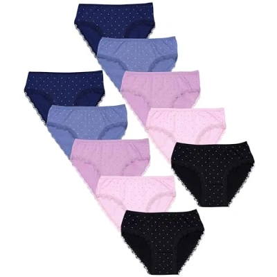 Abbildung von TupTam Unterhosen Mädchen 10er Pack Bequeme Unterwäsche für aus Baumwolle, Farbe: Slips/Spitze Punkte Puderrosa Dunkelblau Schwarz, Größe: 140 146