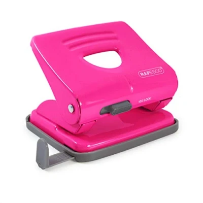 Abbildung von Rapesco 1360 825 2 fach Metalllocher, 25 Blatt Stanzkapazität, Hot Pink