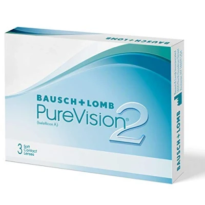 Abbildung von Bausch + Lomb PureVision 2 Monatslinsen, sehr dünne sphärische Kontaktlinsen, weich, 3 Stück BC 8.6 mm / DIA 14 3.5 Dioptrien