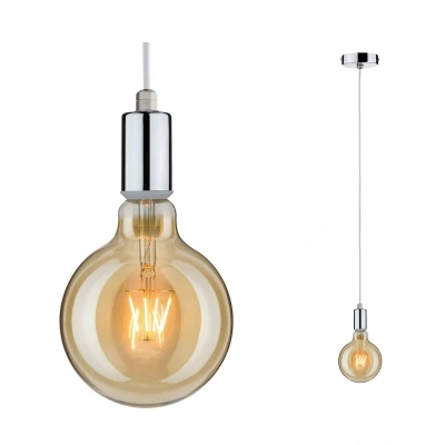 Abbildung von Paulmann 79753 Pendelleuchte Larus max. 60 Watt IP44 Pendellampe Chrom Hängelampe Metall Hängeleuchte E27 ohne Leuchtmittel
