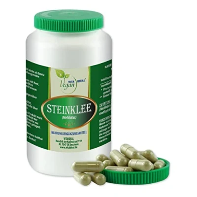 Abbildung von Vita ideal vegan® Steinklee Kraut 180 Kapseln melilotus officinalis Tagesportion 450mg, pflanzlich und ohne Zusatzstoffe, original von vitaideal