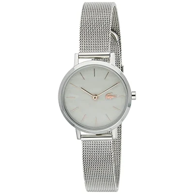 Abbildung von Lacoste Analog Quarzuhr für Damen mit Silbernes Edelstahl Mesh Gliederarmband 2001121