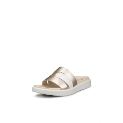 Abbildung von ECCO Flowt LOW Pantolette flach, Damen, Größe: 38, White/pure white/gold Schuhe