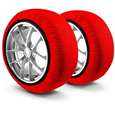 Abbildung von WALSER Schneeketten Alternative Active Qualitätssieger Sehr Gut*, 2er Set Textil Schneeketten, Auto Stoff, Car Snow Chains, Anti Rutsch Schneesocken Winter, Textilschneeketten rot XXL