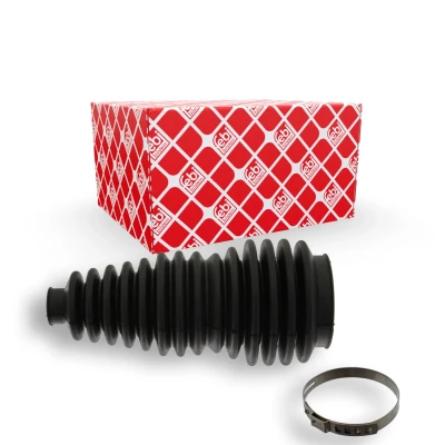 Abbildung von FEBI BILSTEIN 43649 Faltenbalgsatz, Lenkung Gummi Vorderachse links, rechts mit Schelle FIAT: Seicento / 600 Hatchback