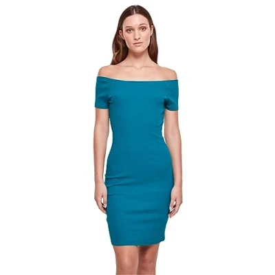 Abbildung von Urban Classics OFF Shoulder Etuikleid, Damen, Größe: XS, Watergreen