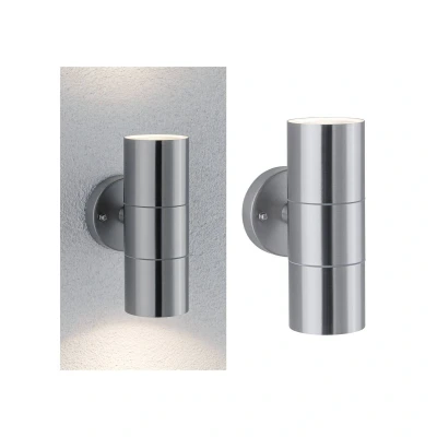 Abbildung von Paulmann 94331 Außenleuchte Wandleuchte Flame IP44 max. 2x10 Watt Außenwandleuchten Edelstahl gebürstet Gartenbeleuchtung GU10