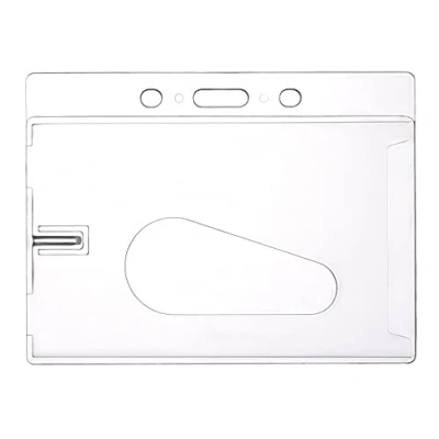Abbildung von Ausweishülle Kartenhalter Kreditkartenhülle Schutzhülle aus Hartplastik transparent/klar mit Daumen Ausschub für Ausweise Kreditkarten u.v.m.